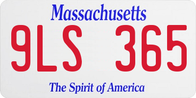 MA license plate 9LS365