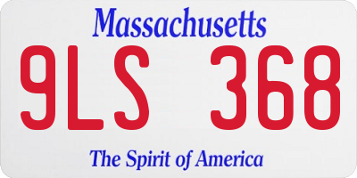 MA license plate 9LS368