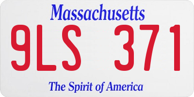 MA license plate 9LS371