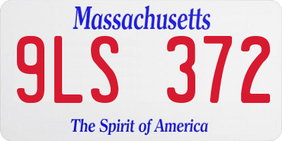 MA license plate 9LS372