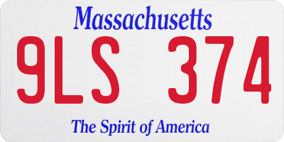 MA license plate 9LS374