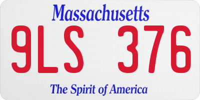 MA license plate 9LS376