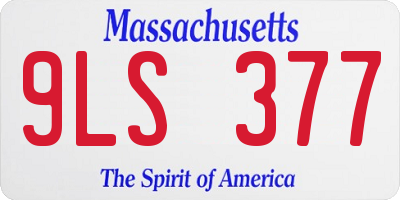 MA license plate 9LS377