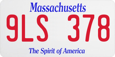 MA license plate 9LS378