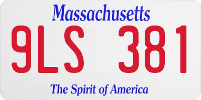 MA license plate 9LS381