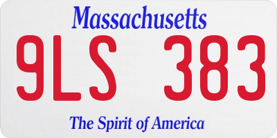 MA license plate 9LS383
