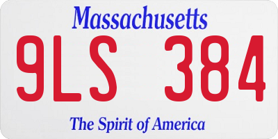 MA license plate 9LS384