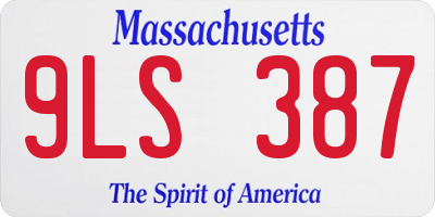 MA license plate 9LS387