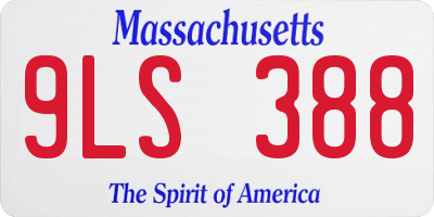 MA license plate 9LS388