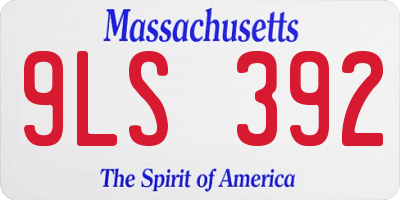 MA license plate 9LS392