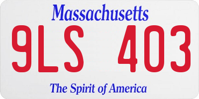 MA license plate 9LS403