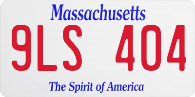 MA license plate 9LS404