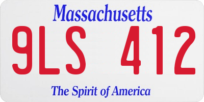 MA license plate 9LS412