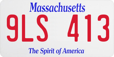 MA license plate 9LS413