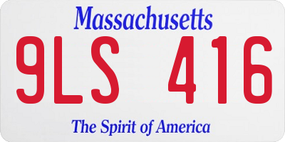 MA license plate 9LS416