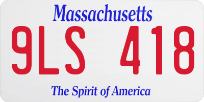 MA license plate 9LS418