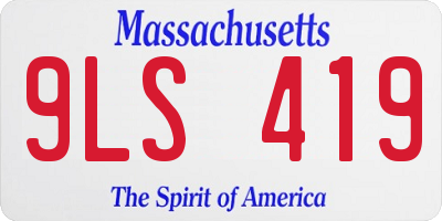 MA license plate 9LS419