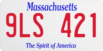 MA license plate 9LS421