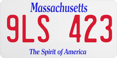 MA license plate 9LS423