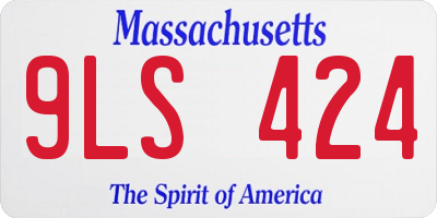 MA license plate 9LS424