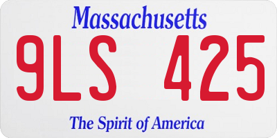 MA license plate 9LS425