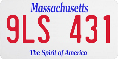 MA license plate 9LS431