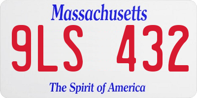 MA license plate 9LS432