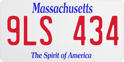 MA license plate 9LS434