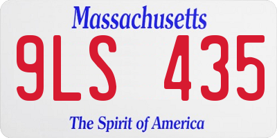 MA license plate 9LS435