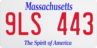 MA license plate 9LS443