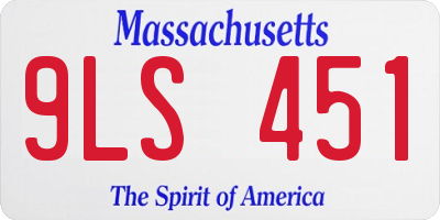 MA license plate 9LS451