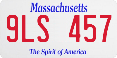 MA license plate 9LS457