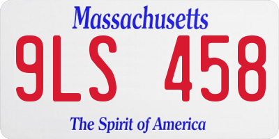 MA license plate 9LS458