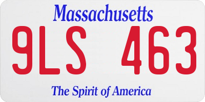 MA license plate 9LS463