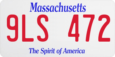 MA license plate 9LS472