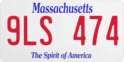 MA license plate 9LS474