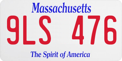 MA license plate 9LS476