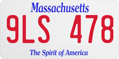 MA license plate 9LS478