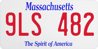 MA license plate 9LS482