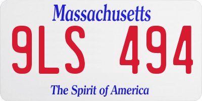 MA license plate 9LS494