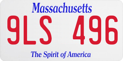 MA license plate 9LS496