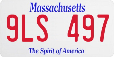MA license plate 9LS497