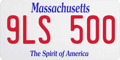 MA license plate 9LS500