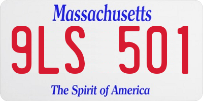 MA license plate 9LS501