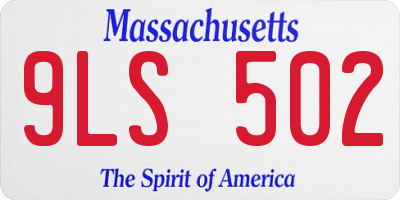 MA license plate 9LS502