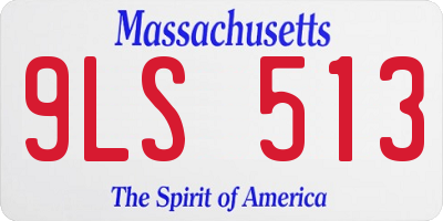 MA license plate 9LS513
