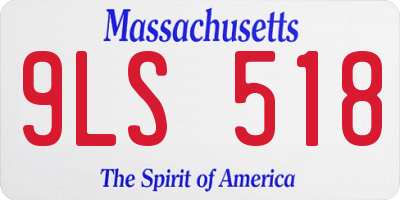 MA license plate 9LS518