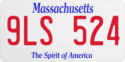 MA license plate 9LS524