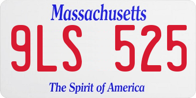 MA license plate 9LS525