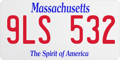 MA license plate 9LS532